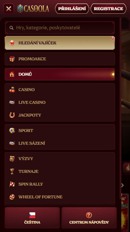 Prozkoumejte možnosti kompletní nabídky webu Casoola