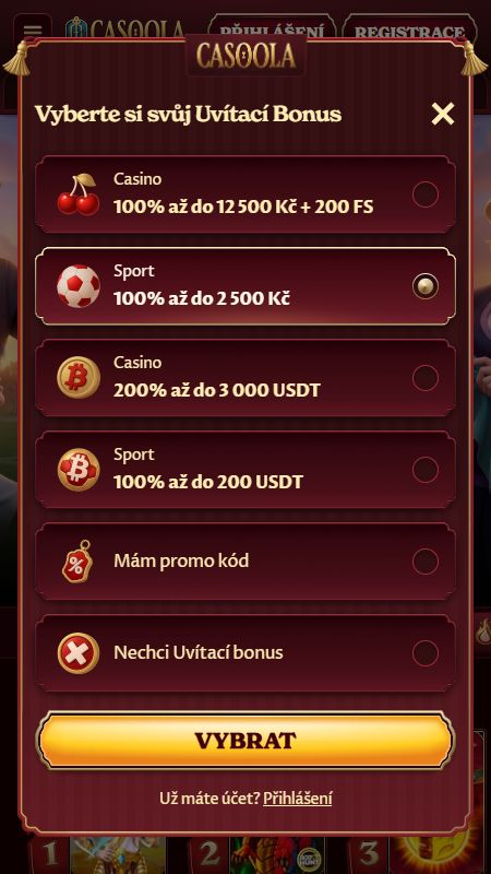 Vytvoření účtu v Casoola