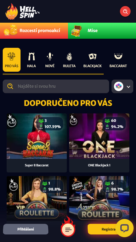 HellSpin Živé casino