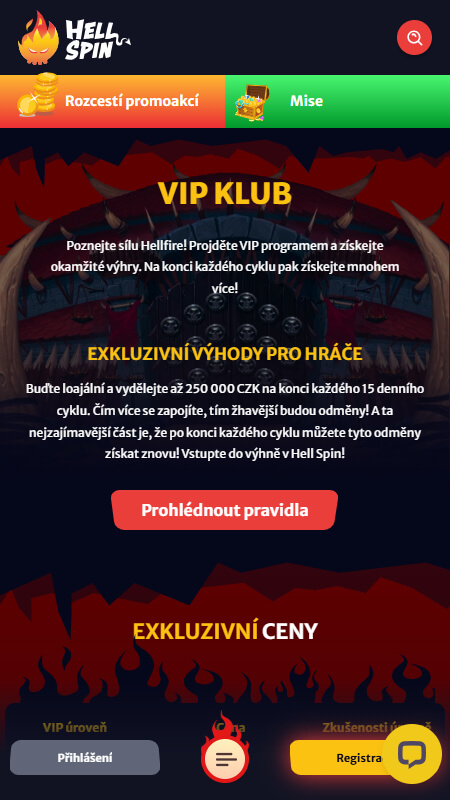 HellSpin VIP klub