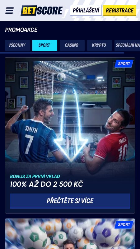 Bonusy a promo akce Betscore