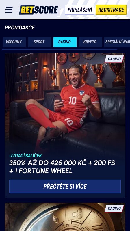 Bonusy a promo akce Betscore