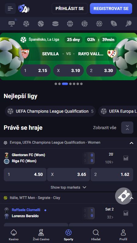 Sportovní sázení na SpinAura