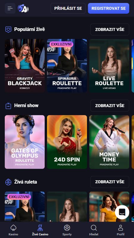 Živé hry s nejlepším RTP na SpinAura 